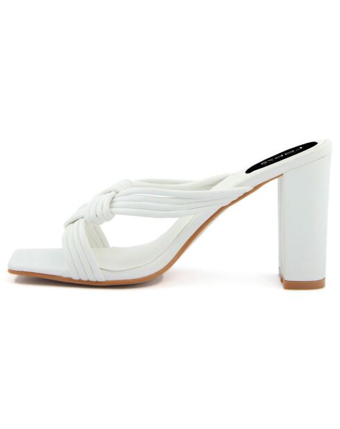 Mules Josepha blanches - Talon 7 cm