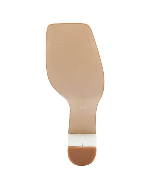 Mules Josepha blanches - Talon 7 cm