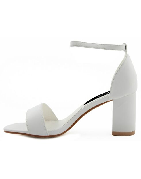 Sandales Julie blanches - Talon 7 cm