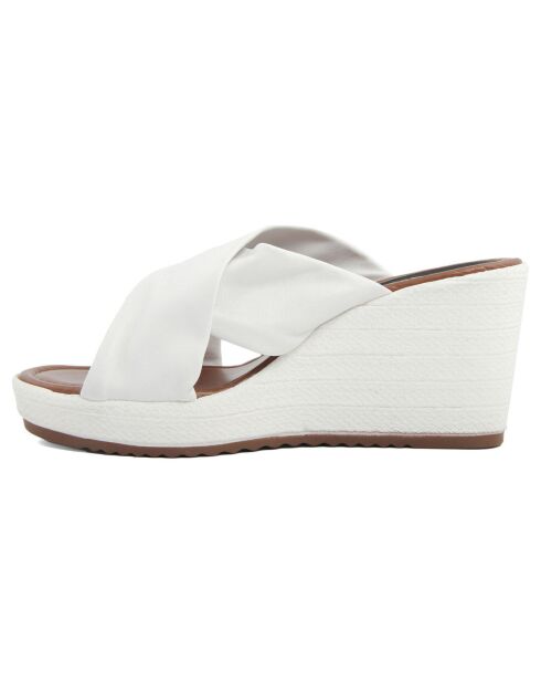 Mules en Cuir Ella blanches - Talon 7 cm