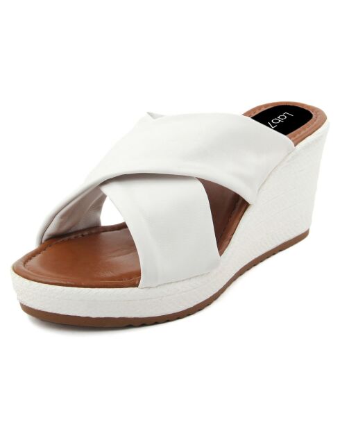 Mules en Cuir Ella blanches - Talon 7 cm