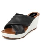 Mules en Cuir Ella noires - Talon 7 cm