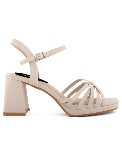 Sandales Nicole beiges - Talon 8 cm