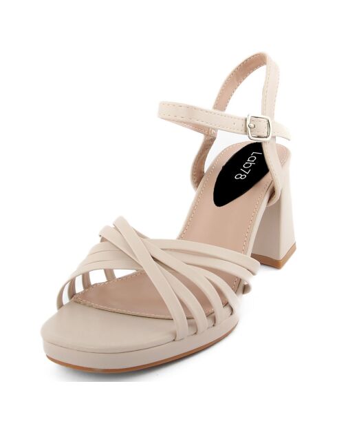 Sandales Nicole beiges - Talon 8 cm