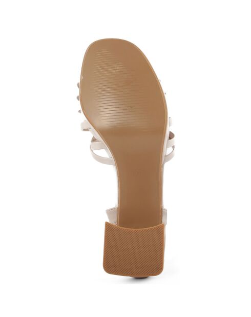 Sandales Nicole beiges - Talon 8 cm