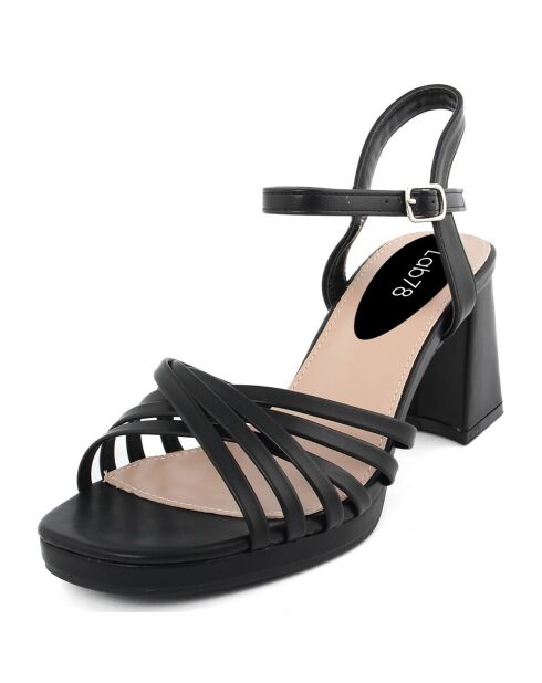 Sandales Nicole noires - Talon 8 cm