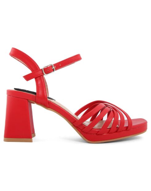 Sandales Nicole rouges - Talon 8 cm