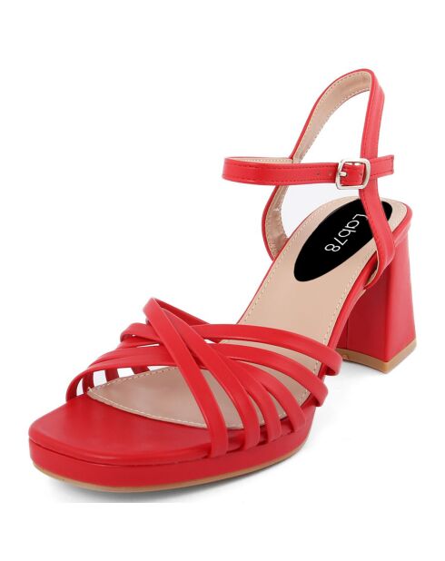 Sandales Nicole rouges - Talon 8 cm