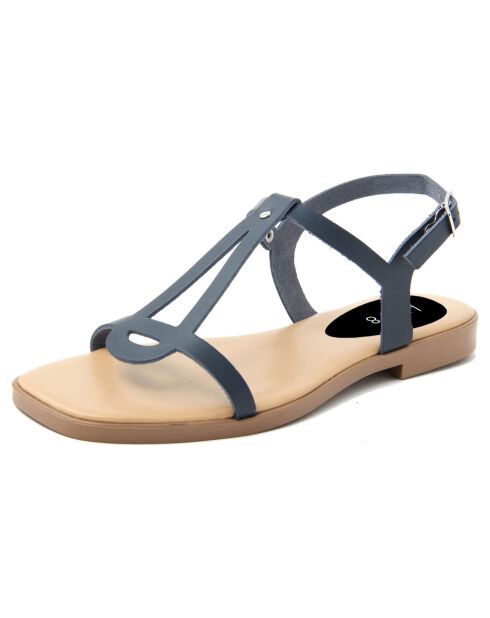 Sandales en Cuir Camelia bleues