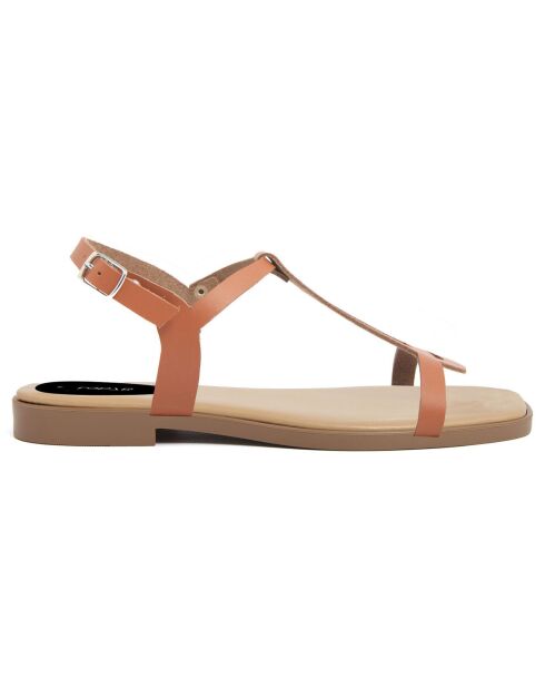 Sandales en Cuir Camelia cognac