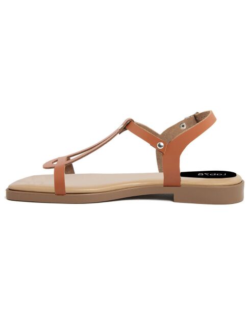 Sandales en Cuir Camelia cognac