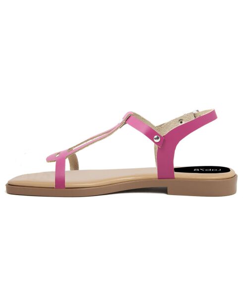 Sandales en Cuir Camelia fuchsia