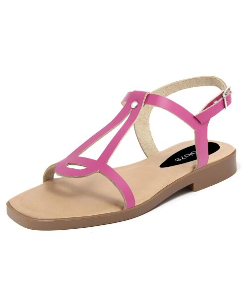 Sandales en Cuir Camelia fuchsia
