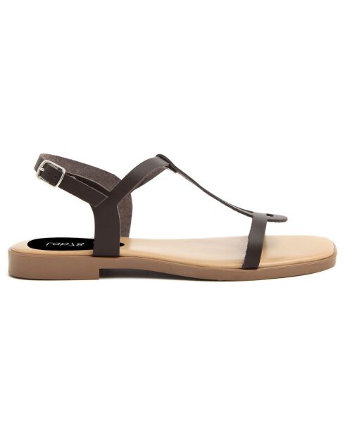 Sandales en Cuir Camelia marron
