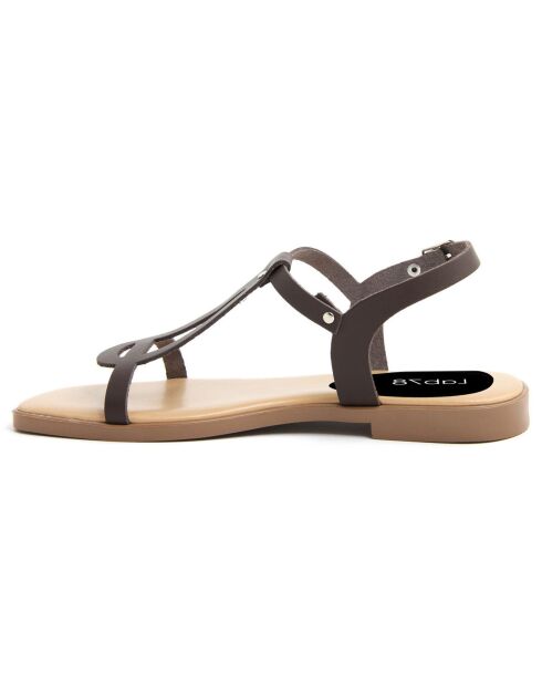 Sandales en Cuir Camelia marron