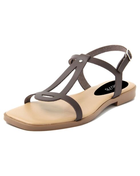 Sandales en Cuir Camelia marron