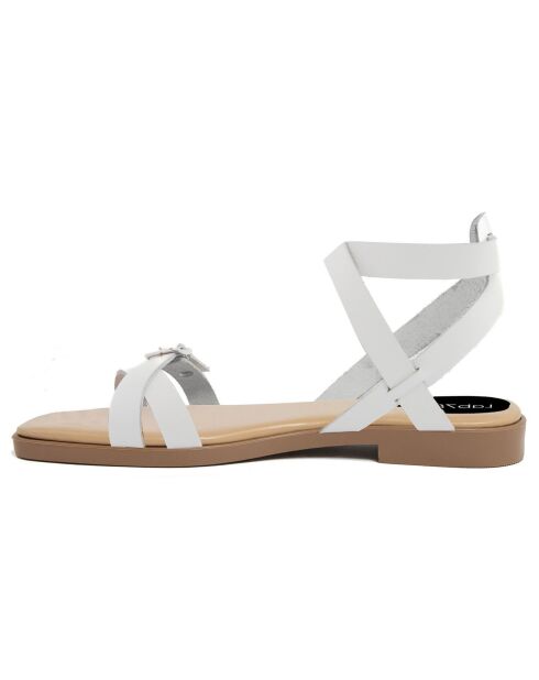 Sandales en Cuir Sacha blanches