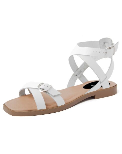 Sandales en Cuir Sacha blanches