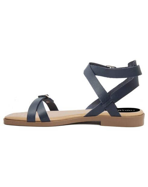 Sandales en Cuir Sacha bleues