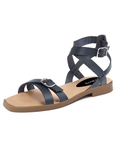 Sandales en Cuir Sacha bleues