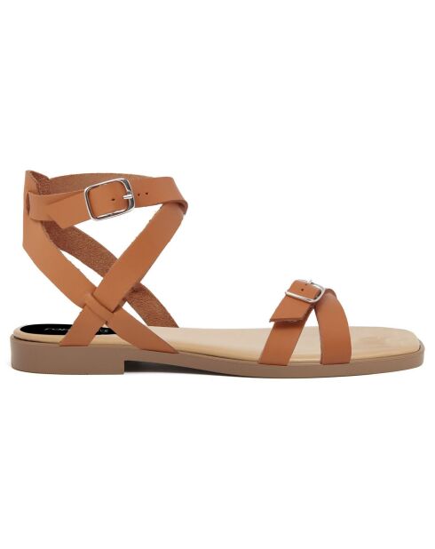 Sandales en Cuir Sacha cognac