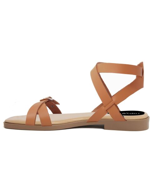 Sandales en Cuir Sacha cognac