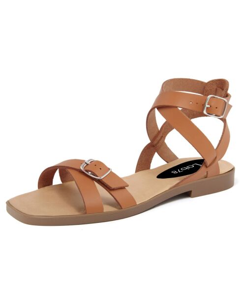 Sandales en Cuir Sacha cognac