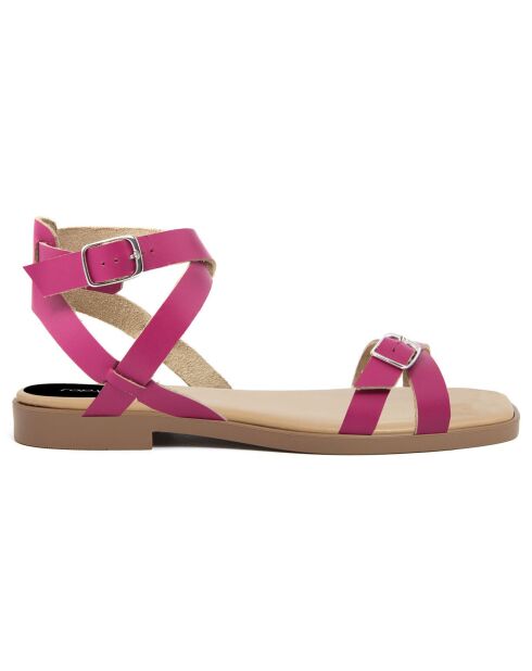 Sandales en Cuir Sacha fuchsia