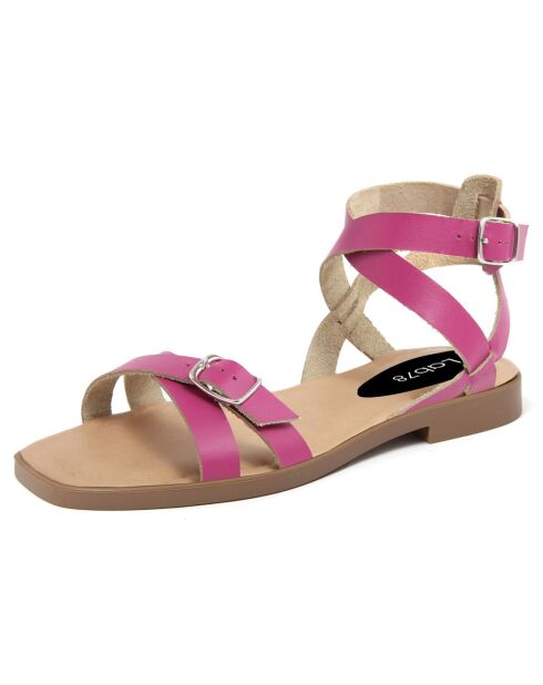 Sandales en Cuir Sacha fuchsia