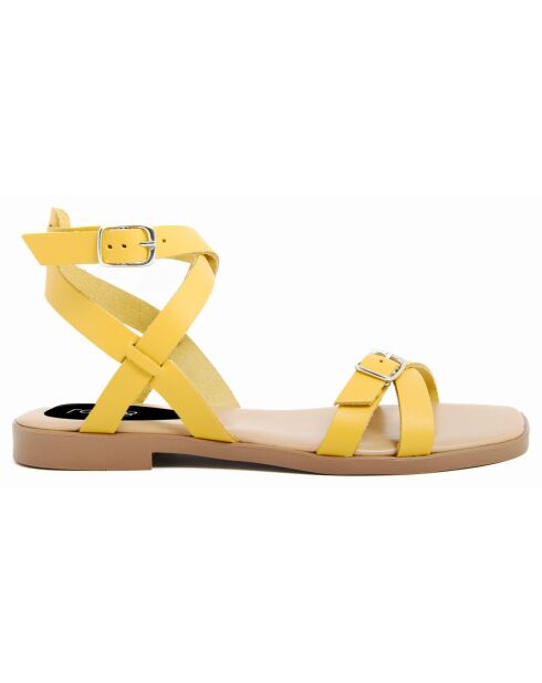 Sandales en Cuir Sacha jaunes