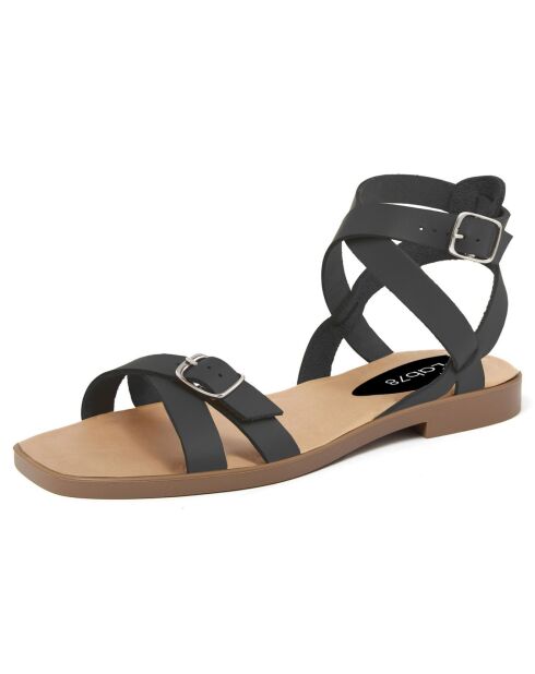 Sandales en Cuir Sacha noires