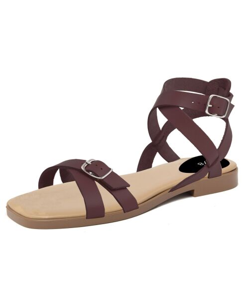 Sandales en Cuir Sacha marron