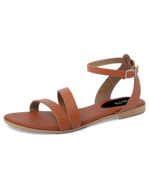 Sandales en Cuir Juliette cognac