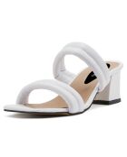 Mules Celia blanches - Talon 5.5 cm
