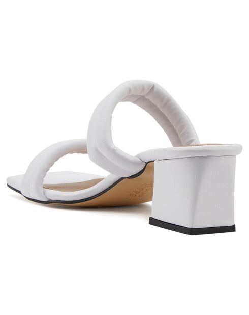 Mules Celia blanches - Talon 5.5 cm