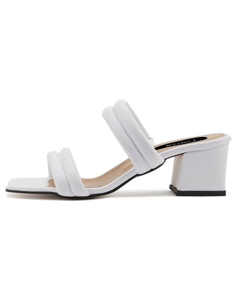 Mules Celia blanches - Talon 5.5 cm