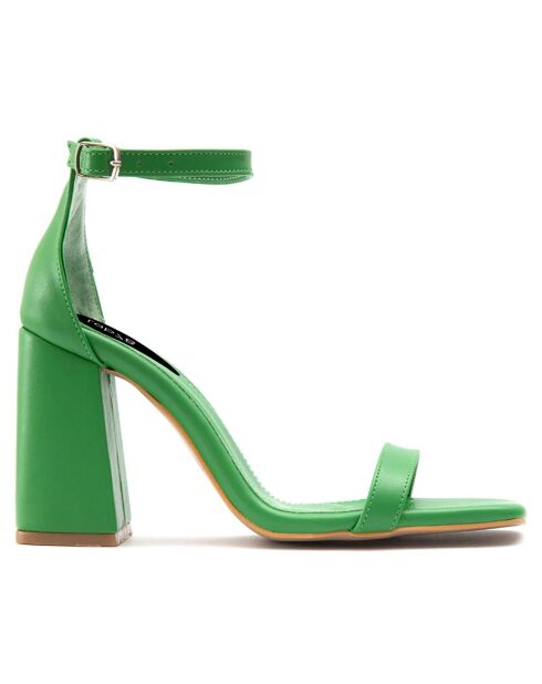 Sandales Capucine vertes - Talon 7.5 cm