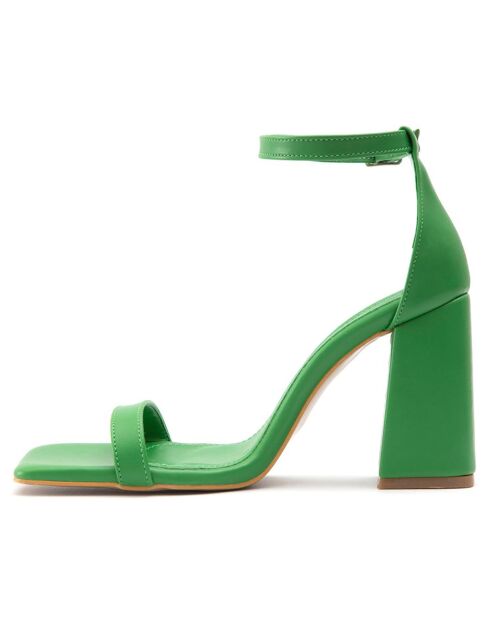 Sandales Capucine vertes - Talon 7.5 cm