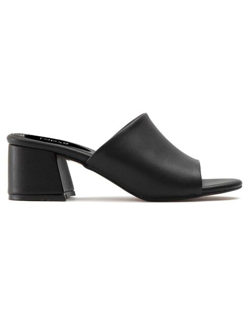 Mules Justine noires - Talon 5.5 cm