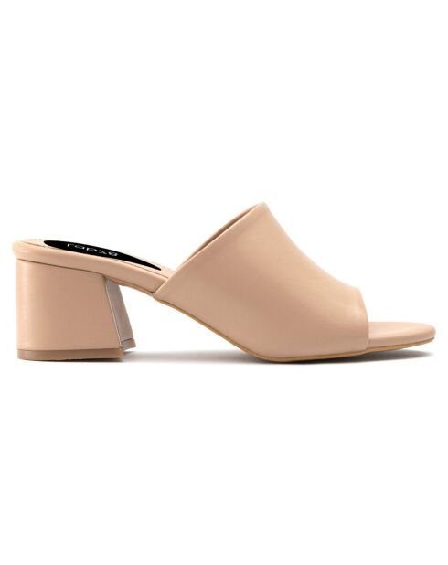 Mules Justine nude - Talon 5.5 cm