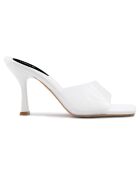 Mules Ines blanches - Talon 8 cm