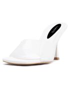 Mules Ines blanches - Talon 8 cm