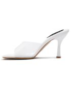 Mules Ines blanches - Talon 8 cm