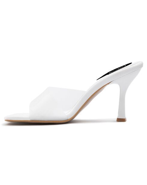 Mules Ines blanches - Talon 8 cm