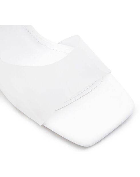 Mules Ines blanches - Talon 8 cm