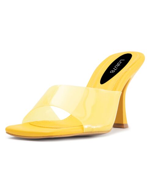 Mules Ines jaunes - Talon 8 cm