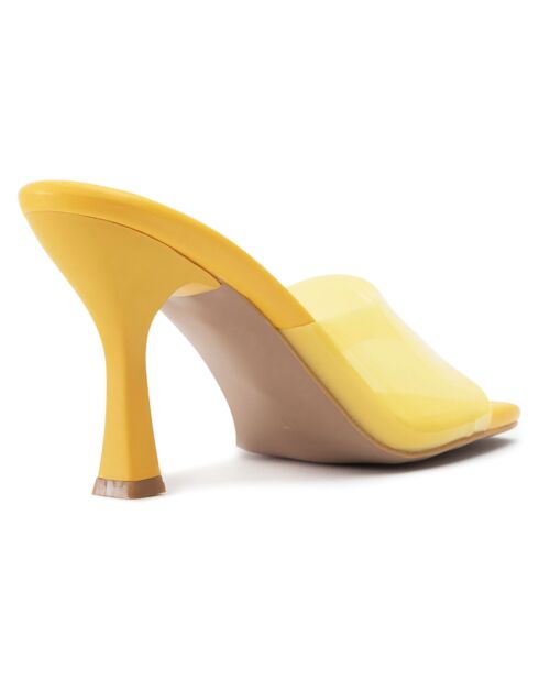 Mules Ines jaunes - Talon 8 cm