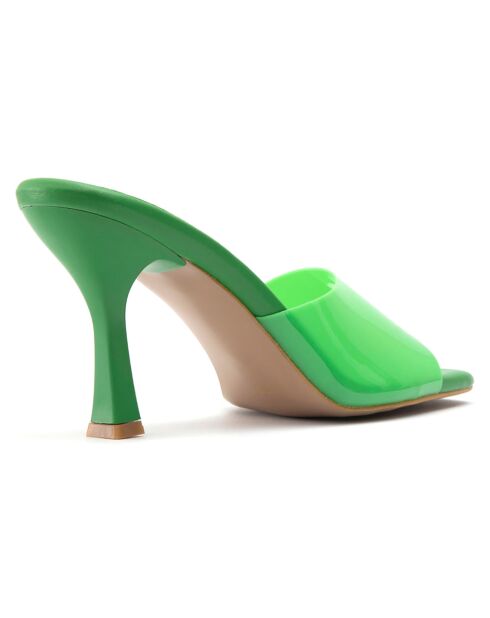 Mules Ines vertes - Talon 8 cm