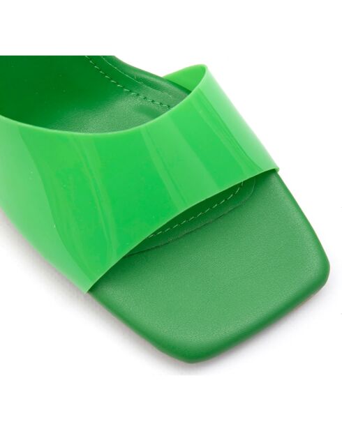 Mules Ines vertes - Talon 8 cm