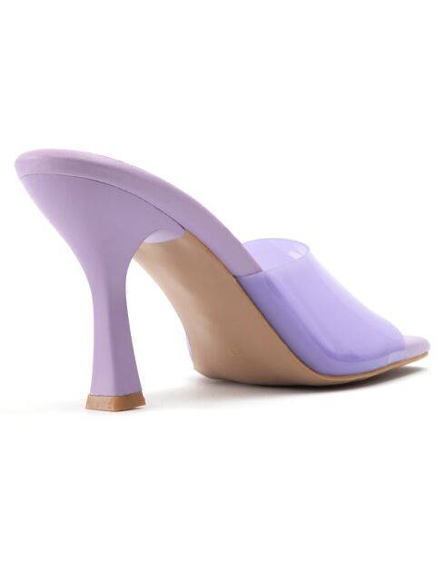 Mules Ines lilas - Talon 8 cm